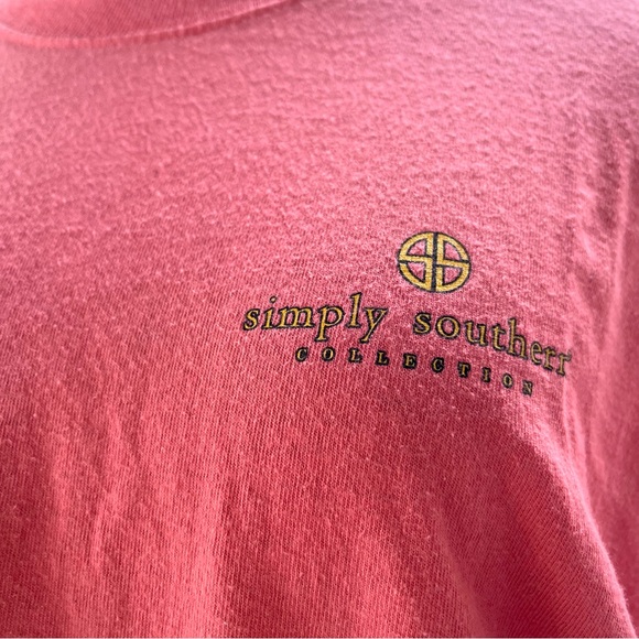 Simply Southern Happy Camper Back Graphic Design Cotton Crew Tee Logo Accents XL - Picture 4 of 8